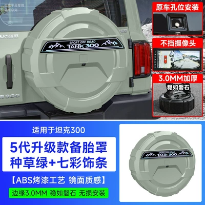 Signal Off-Road Decorative Accessories, Spare wheel cover - tank-300-fifth-generation-mecha-paint-spare-tire-cover-grass-green