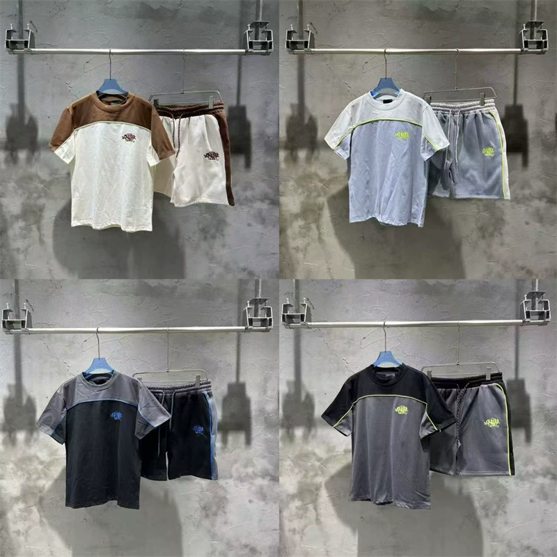 Футболка с короткими рукавами и вышитыми буквами SynaWorld American Street, мужские и женские повседневные шорты, костюм