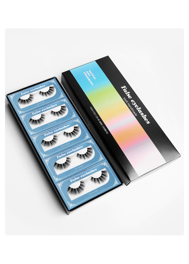 Fashion Style Natural Long Thick Mink Hair False Eyelashes One-pair Package Wholesale