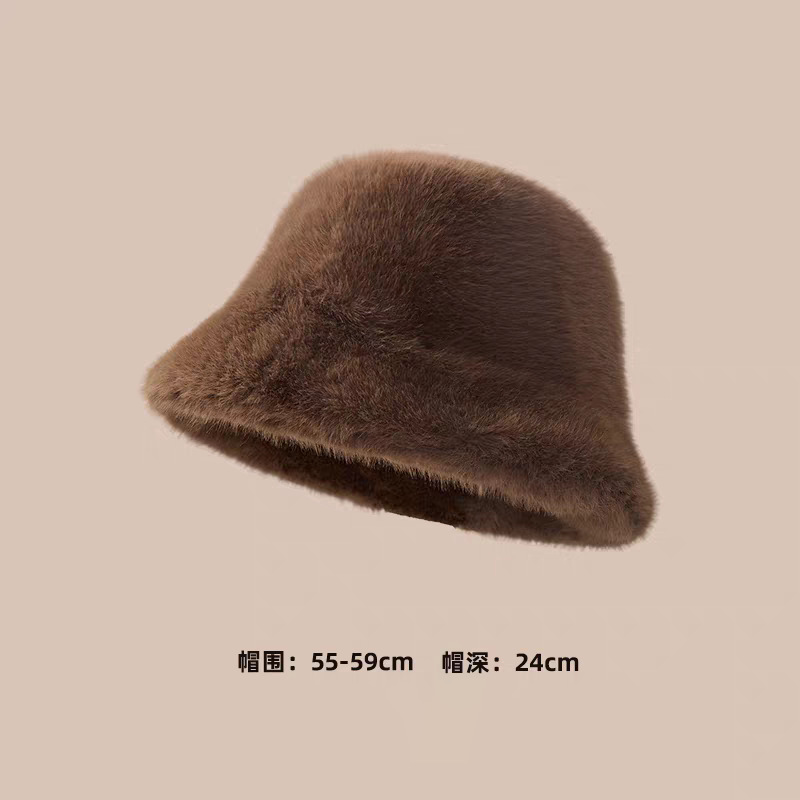 秋冬季新款宽檐显脸小毛呢渔夫帽子 优雅保暖防风东北盆帽水桶帽|undefined