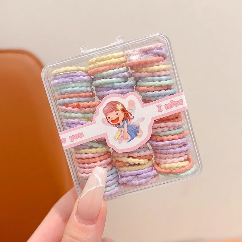 Cuerdas de cabello de color para bebés lindas para bebés pequeños anillos de cabello para niños no lesionan cabello pulgar mini banda de goma