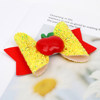 Cross -border return school season carnival children's dressing side clip girl broken hair bangs folding leather onion powder bow hair clip