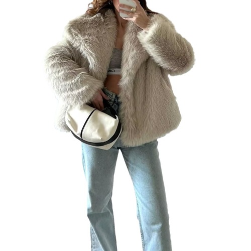 ZA Women's Clothing Wholesale Winter New Fashion Lapel Fur French Style Socialite Style Age-Reducing Jacket 4360240