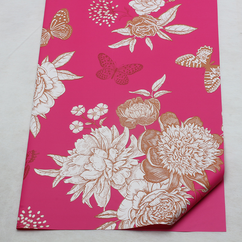 Flores de mariposa de flores de papel de embalaje de flores de oro de papel de embalaje de canasta abierta de papel de embalaje de película impermeable de flores materiales de ramo de flores