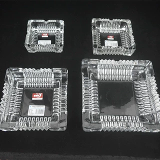 水晶玻璃烟灰缸圆形方形大号小号客厅烟灰缸简约商务办公室烟灰缸