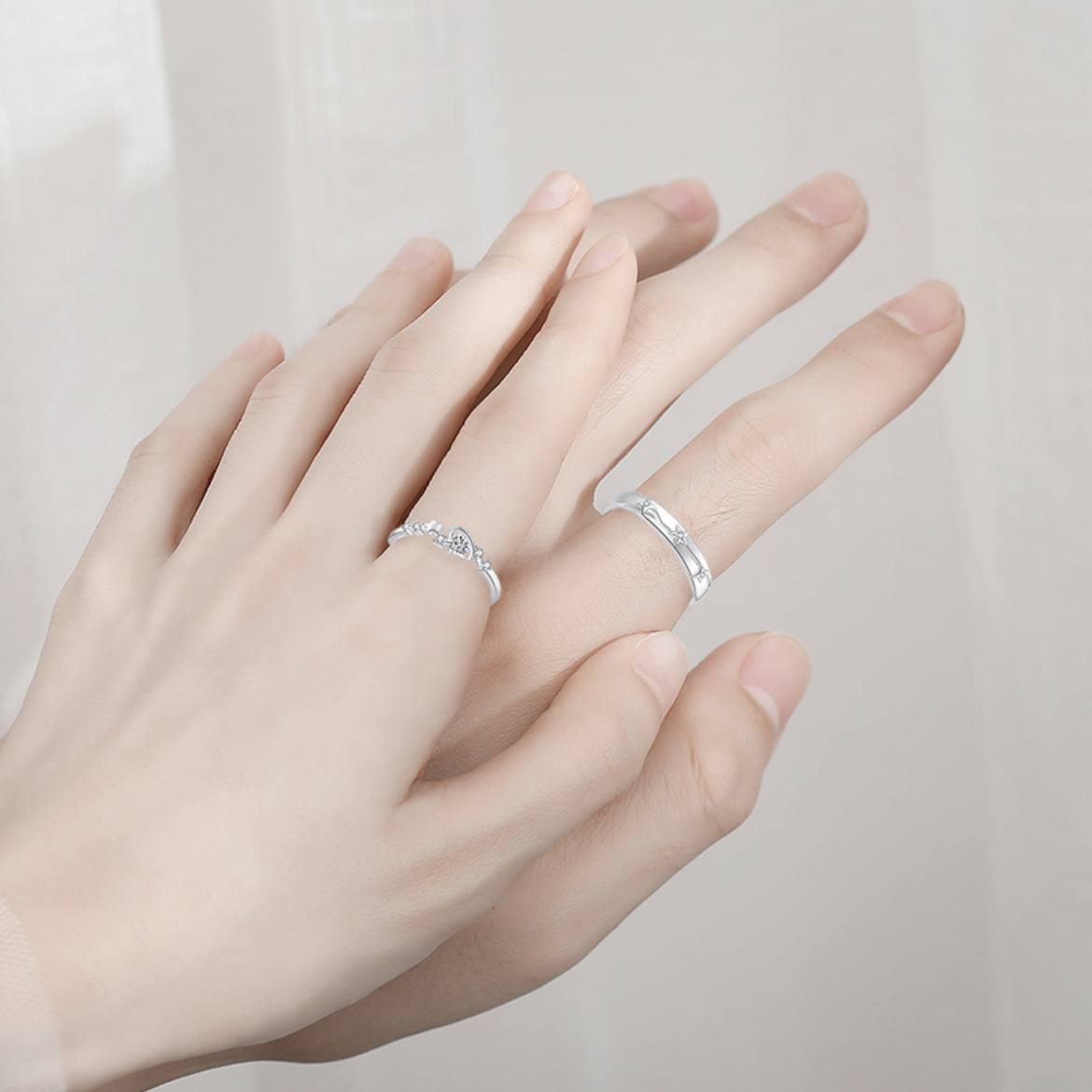 S  커플 링 고급 센스 오프닝 핑거 링 패션 인 지르콘 스타 링 쥬얼리 도매