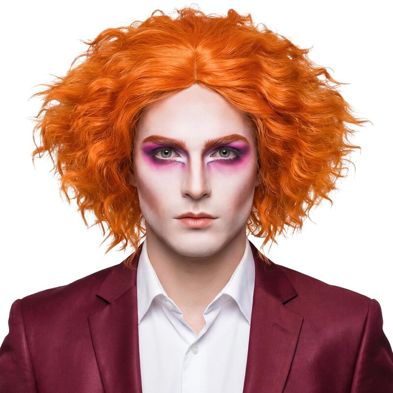 Alice in Wonderland 2: Through the Looking-Glass Mad Hatter Orange Curly Short Hair Cosplay Christmas Wig Alice in Wonderland 2: Through the Looking-Glass Mad Hatter Orange Curly Short Hair Cosplay Christmas Wig