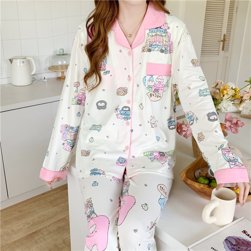 Ropa de confinamiento de primavera con almohadilla en el pecho cardigan de algodón artificial pijama de maternidad pantalones de manga larga ropa de hogar de enfermería posparto verano