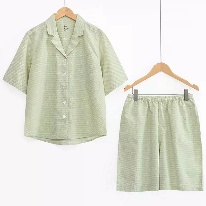 Японские двухслойные марлевые пижамы из чистого хлопка без принта, 60 штук, женские шорты с короткими рукавами, мужская домашняя одежда из хлопчатобумажной ткани, летняя тонкая