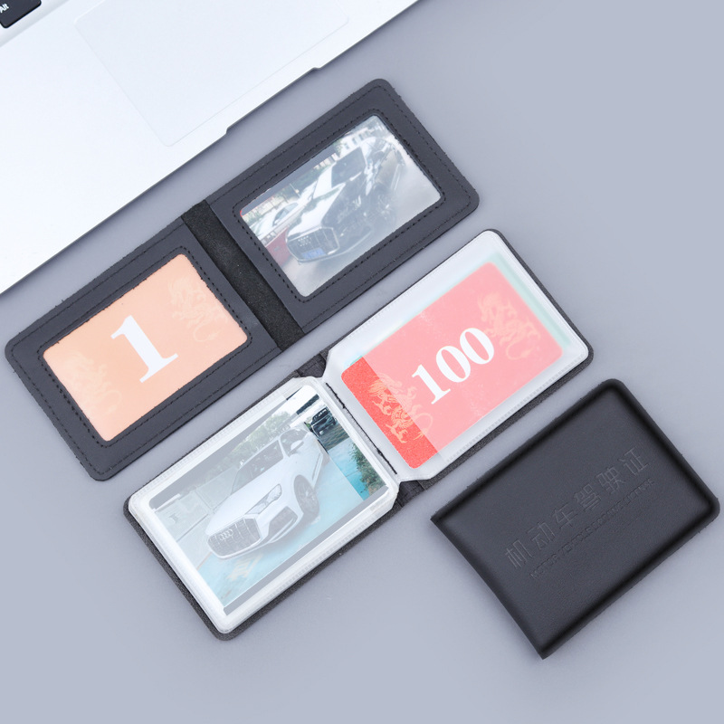 Carnet de conducir de cuero cubierta de tarjeta cubierta de tarjeta de piel de vaca cubierta de tarjeta de mujer carnet de conducir de automóvil cubierta de cuero carnet de conducir