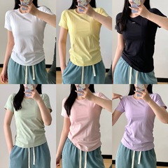 alo运动无缝T恤女夏季速干透气健身衣高弹力运动普拉提瑜伽休闲上
