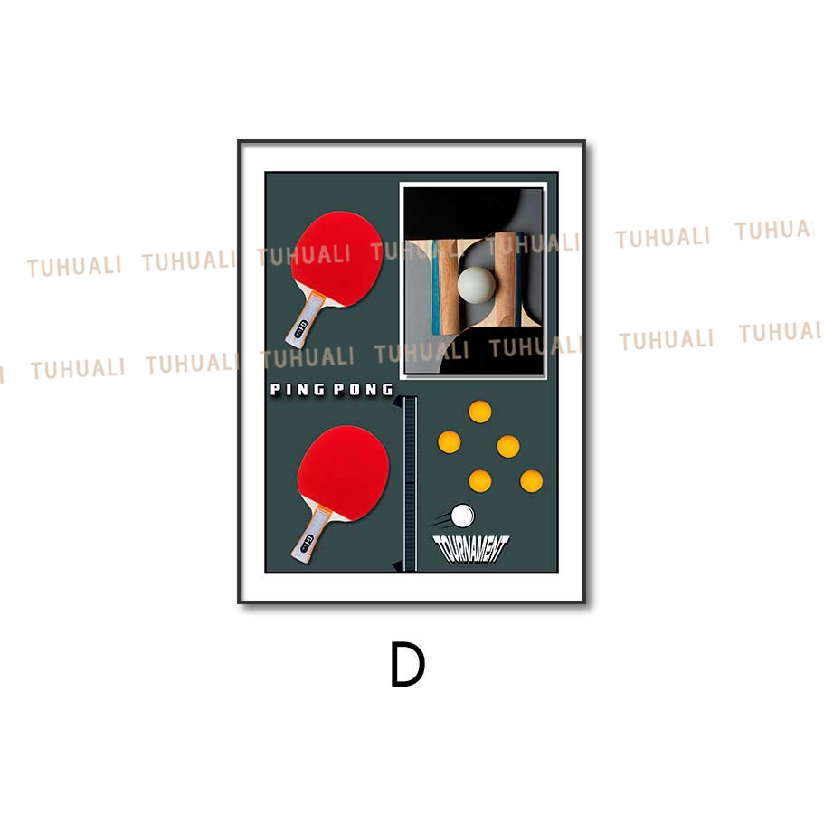 Tenis de mesa colgando pintura sofá Fondo pared bádminton tridimensional real pintura decorativa pasillo corredor mural