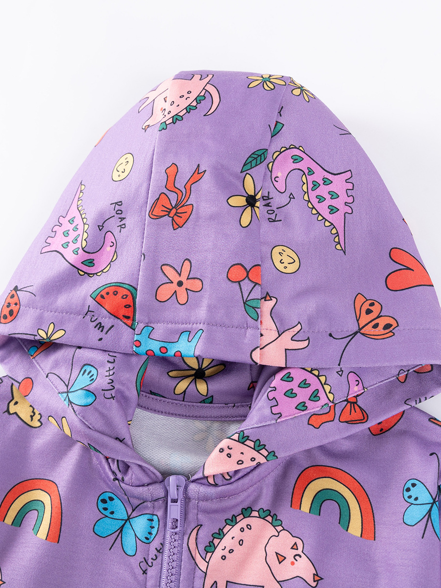 Little maven suéteres para niñas transfronterizas europeas y americanas con capucha de dibujos animados para niños chaqueta de manga larga de otoño