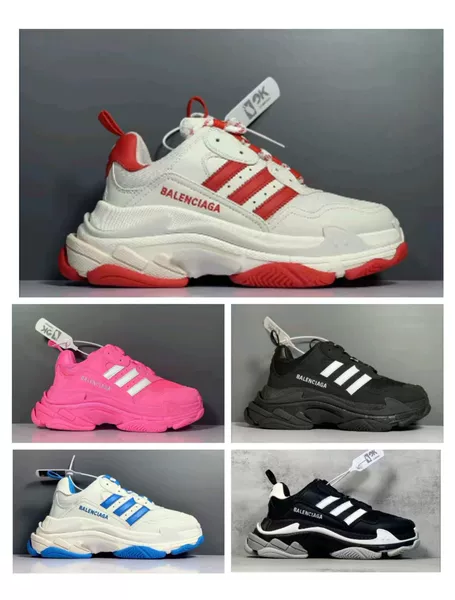 Paris Generation co-branded three-stripe dad shoes, vintage trendy versatile sneakers, unisex casual shoes