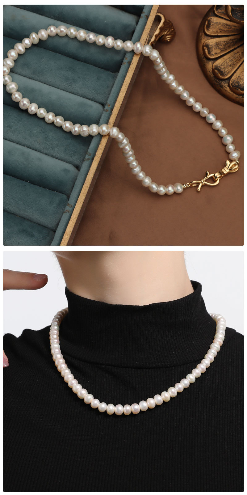 Einfacher Stil Runden Perle Perlen Halskette 1 Stück display picture 2
