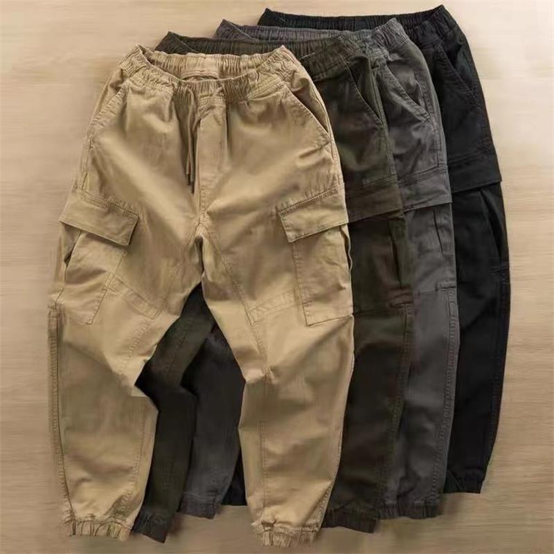 Men's Casual Pants Spring and Autumn Trendy Brand Crane Pants Multi-Pocket Loose-fit Korean-style All-match Ankle-length Pants Men's Casual Pants Spring and Autumn Trendy Brand Crane Pants Multi-Pocket Loose-fit Korean-style All-match Ankle-length Pants