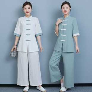 Chinese Style Zen Suit Women's Cotton and Linen Tea Art Suit Yoga Suit Chinese Style Suit