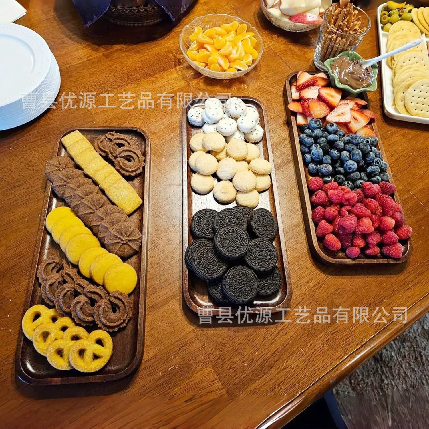 Деревянная чайная поднос для хлеба и закусок из цельного дерева, деревянный поднос для нарезки овощей и фруктов, деревянная десертная поднос