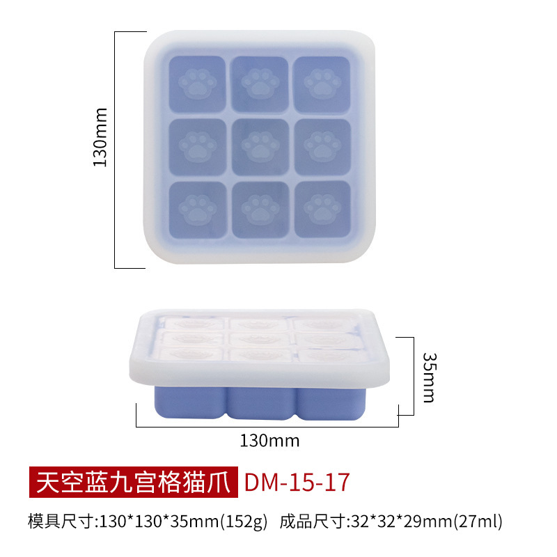 Sanxin garra bandeja de hielo Dispositivo de almacenamiento de hielo de silicona multifunción jalea suplemento alimenticio pastel al vapor caja de silicona procesamiento personalización