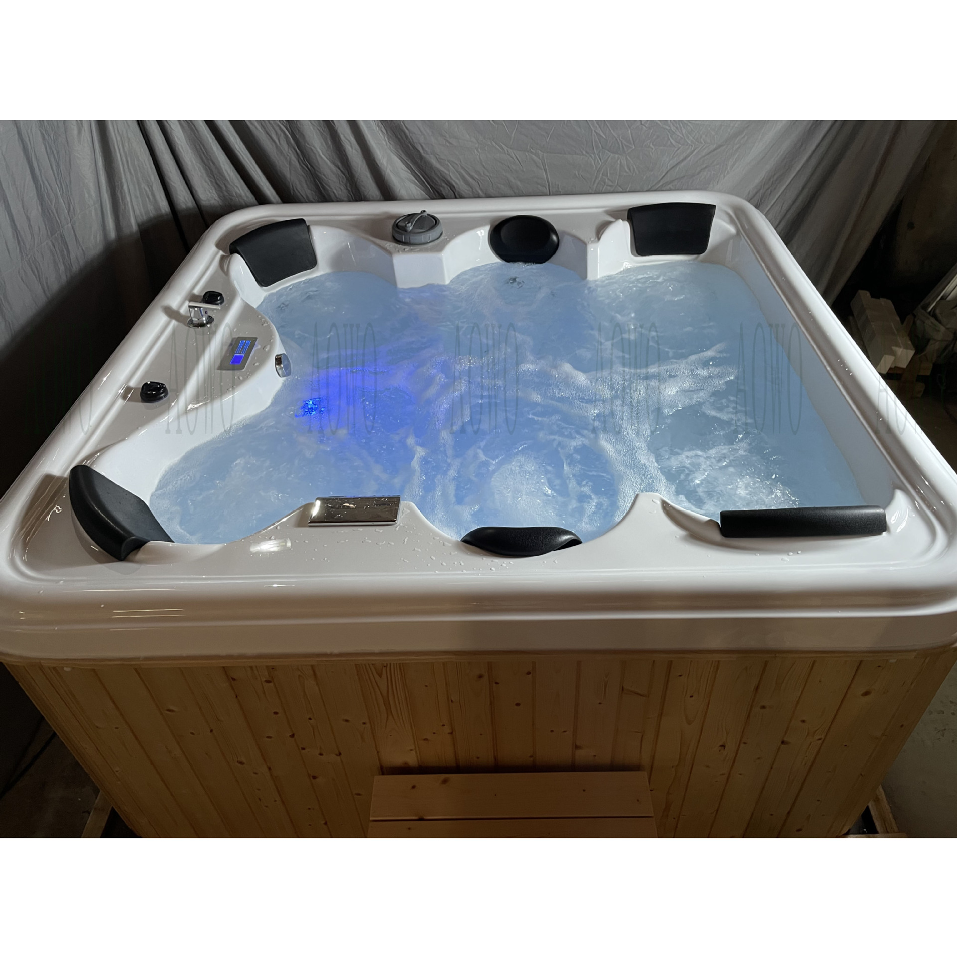 Catarata acrílica al aire libre masaje bañera de surf spa spa6 personas temperatura constante inteligente jacuzzi al aire libre