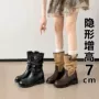 新疆秋冬内增高皮带扣女靴子