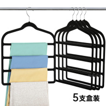 工厂直销四层植绒裤架多功能收纳领带丝巾防滑绒面衣架衣服裤挂