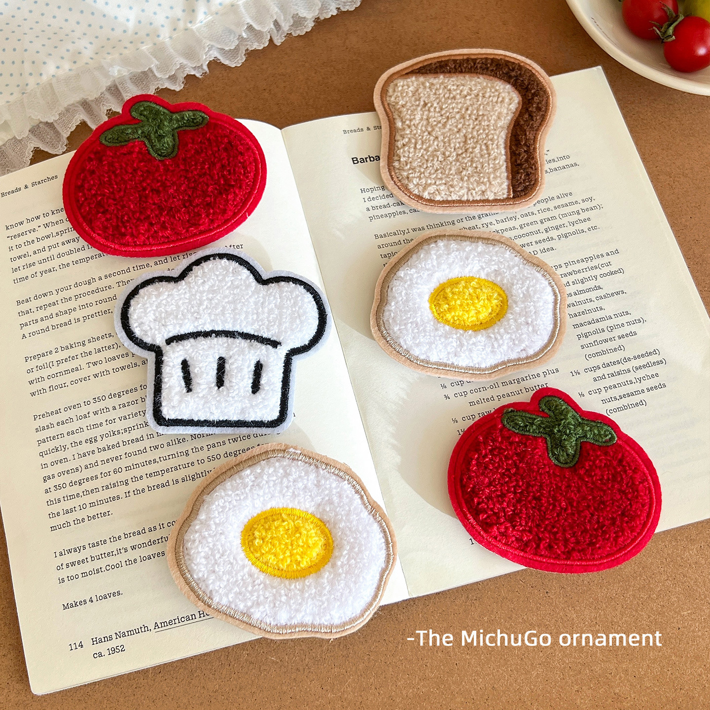 Cute Cartoon Fried Egg Tomato Magic Sticker for Women's Breakfast, Creative Bangs Sticker, Hair Clip, Hair Accessory for Summer