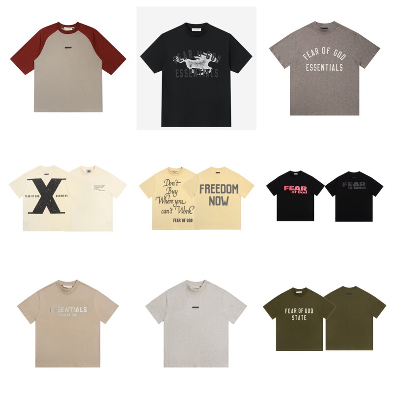 Cross-border high-quality FOGT shirt, classic American high street fashion brand, silver foil embossed print, loose-fitting short-sleeve cotton t-shirt Cross-border high-quality FOGT shirt, classic American high street fashion brand, silver foil embossed print, loose-fitting short-sleeve cotton t-shirt