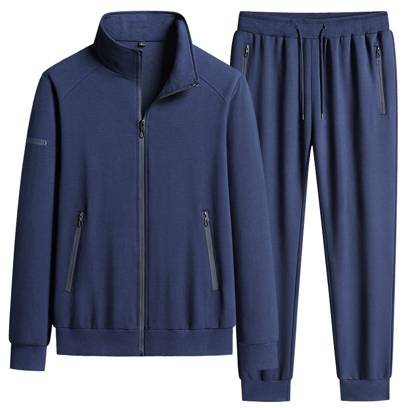 Transfronterizos algodón ropa deportiva casual hombre chaqueta de carrera chaqueta de mediana edad padres dos piezas conjunto de primavera y otoño 2026 image 13