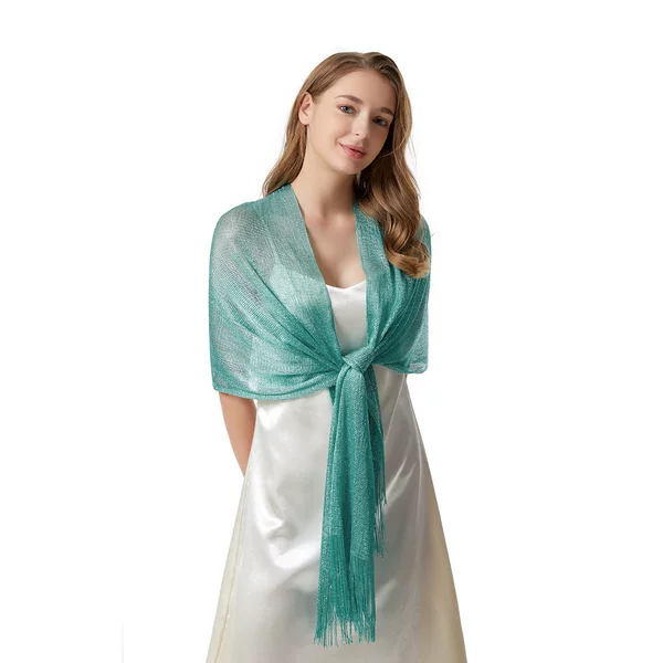 Labelable and Available for Dropshipping, European and American Style Metallic Thread Shawl Scarf for Women, Suitable for Balls, Festivals, Parties, Evening Dresses, and as an Outerwear Accessory for Cheongsam