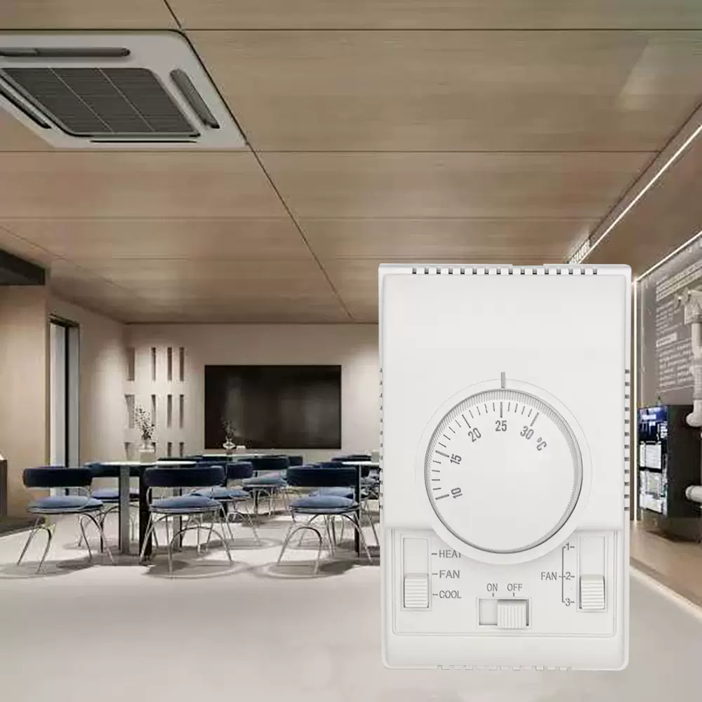 冷暖机械式温控器 控制风机高中低三速阀门关 空调温控器