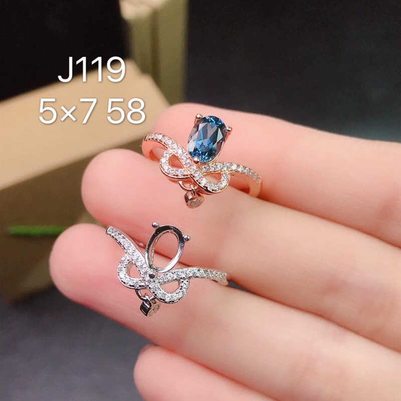 Платиновое розовое золото S925 посеребренное покрытие 18K Platin Rose Gold пустая кольцо 5*7 мм женское кольцо живое кольцо серебряные украшения