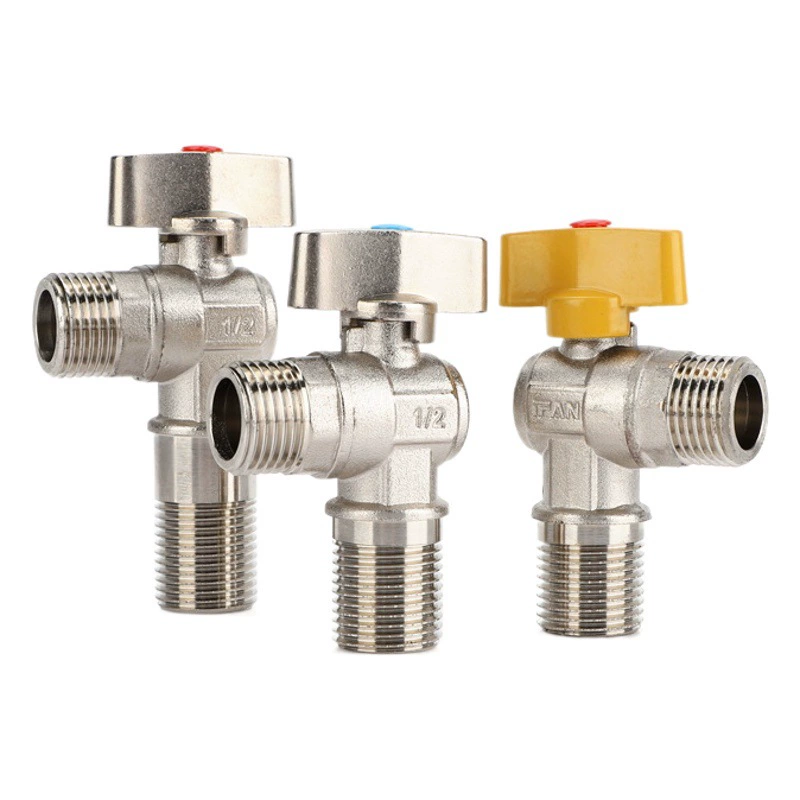 Треугольный клапан 4-точечный латунный удлиненный и утолщенный 6-точечный холодный Электрический водонагреватель переключающий клапан медный шар медный стержень шаровой сердечник угловой клапан