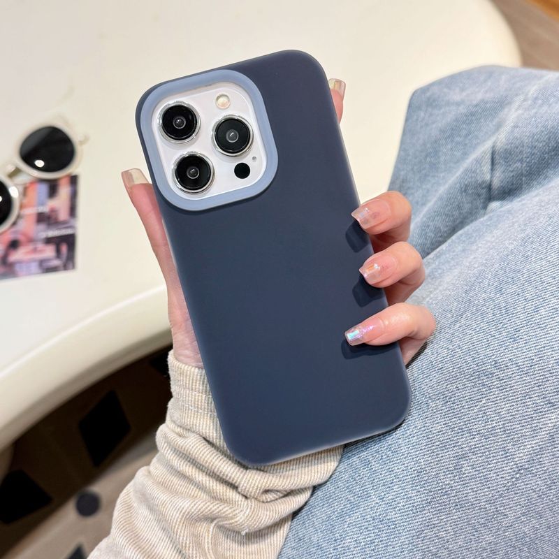 液态果冻适用苹果17简约纯色手机壳iPhone16Promax肤感大孔防摔壳|undefined