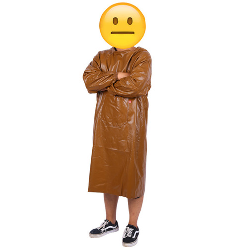Long-sleeved leather blouse for adults, waterproof, oil-proof, acid and alkali resistant pu reverse dressing, kitchen aquatic work clothes, anti-fouling