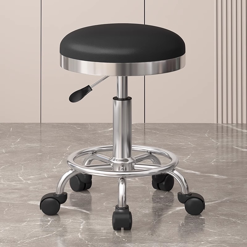 Taburete de belleza, taburete de polea especial para salón de belleza, taburete de peluquería, taburete de peluquería, silla de elevación para manicurista, taburete redondo