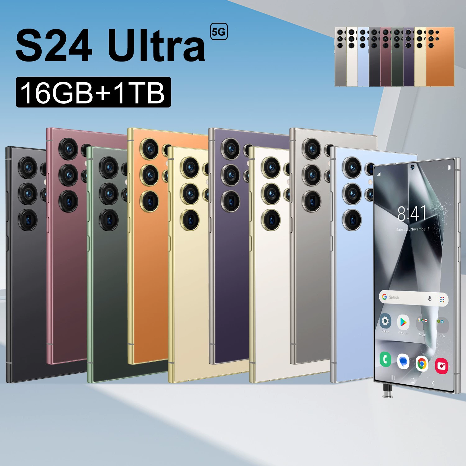 Мобильный телефон S24, 7.5 дюйма, 4G, Android, 64 ГБ