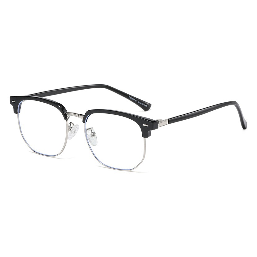 2025 New Black Myopia Glasses for Men, Casual Business Half-Frame Anti-Blue Light High-Definition Glasses Frames for Women, Trendy