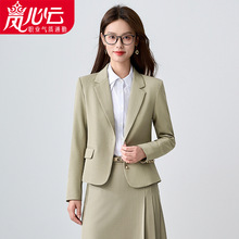 灰色西装套装女2025新款高级感大学生面试正装轻职场通勤西服9156