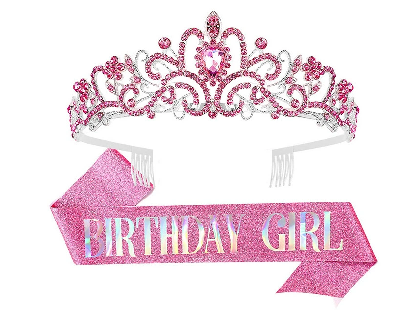 Европейско-американский набор на день рождения: наплечная лента-корона BIRTHDAY QUEEN/GIRL, праздничный набор