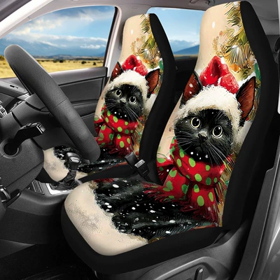 Cross-border Amazon Christmas-themed cat car seat covers, front and rear seat protectors, car interior decorations