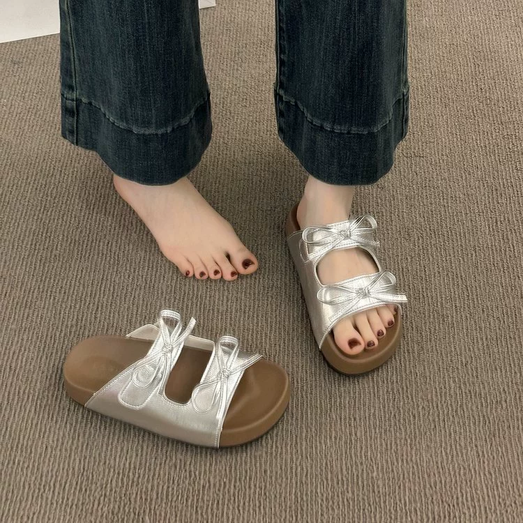 Женские летние босоножки Birkenstock на толстой подошве в ретро стиле, новинка 2025 года, модные полусабо с юбкой, надеваются без застежек