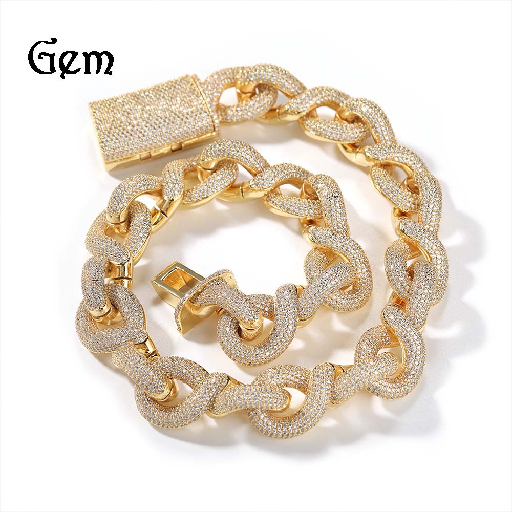 copper necklace hip-hop style with zircon