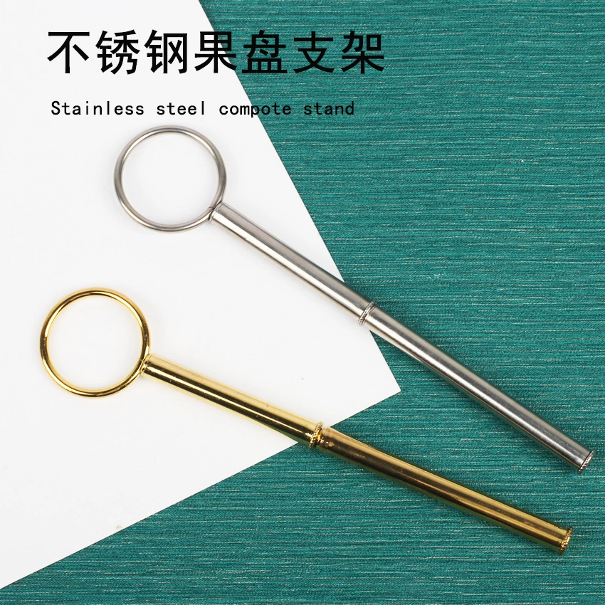 Стойка для фруктов из нержавеющей стали, многослойный держатель подноса для торта, керамический поднос, двухслойная стеклянная ручка для подноса