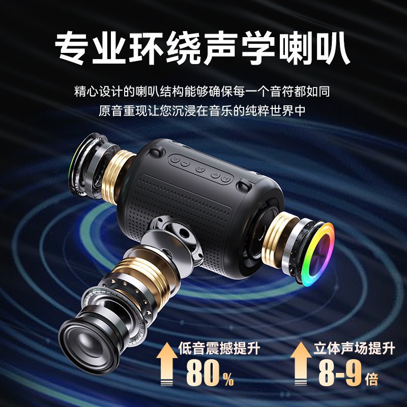 AI智能语音蓝牙音箱低音炮高音质超大音量家用户外声控无线小音响|undefined