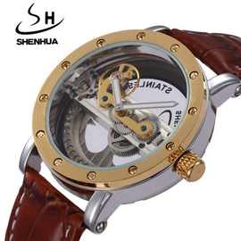 一件代发镂空全自动机械男士手表30M潜水夜光带表微商货源