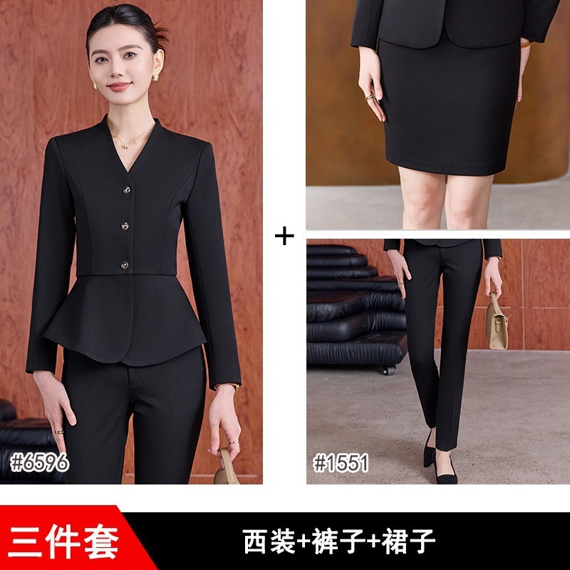 秋冬时尚职业西装套装女气质美容院珠宝店工作服酒店前台接待工装|undefined
