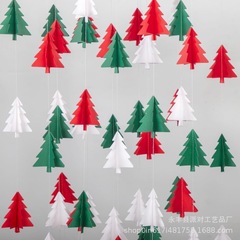 クリスマスパーティーのリボンのミニクリスマスツリーの紙の串のペンダントの雰囲気の装飾品の卸売り