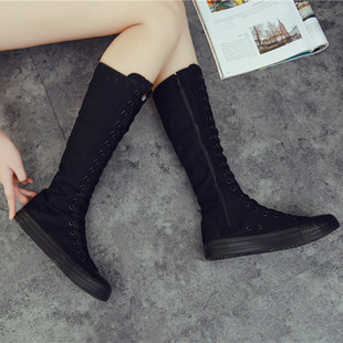 New High Top Inner Height Casual Shoes All-match Soft Bottom Canvas Shoes Flat Single-layer Shoes Women's Shoes Korean Style Wholesale Shoes