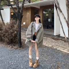 简约正反两面穿风衣外套女装秋季2025新款宽松显瘦中长款韩系上衣